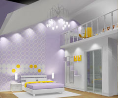 紫色温馨婚房设计