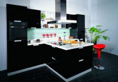 黑色经典高档橱柜现代风格厨房装修图片