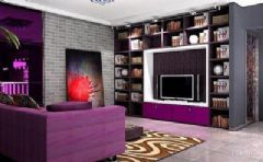15万装修100平时尚欧美风格家居 奢华紫色调欧式客厅装修图片