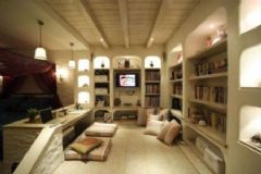赏析2011年最新潮的电视背景墙混搭书房装修图片