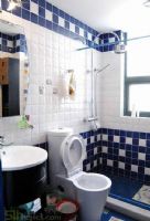 蓝色时尚居揉合中式元素 - 卫生间现代卫生间装修图片