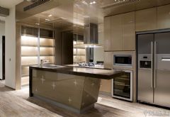现代豪华开放式厨房设计现代厨房装修图片