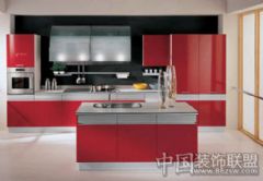 红色系厨房设计欣赏中式厨房装修图片