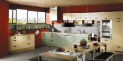 红色系厨房设计欣赏美式厨房装修图片