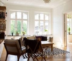 瑞典家居风格设计 优雅中透着清新混搭风格客厅装修图片