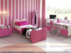 紫色与粉红搭配设计 营造温馨气氛的公主房现代风格儿童房装修图片