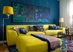 客厅装修：经典亮丽沙发完美组合混搭风格客厅装修图片