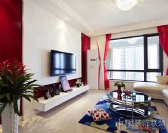 经典红与白  演绎现代时尚美家现代客厅装修图片