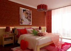 红色经典卧室婚房设计之现代时尚风格现代卧室装修图片