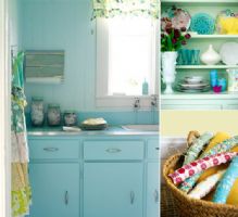 黄、绿、蓝打造清新家居混搭厨房装修图片