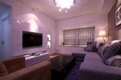 打造紫色温馨家居生活现代客厅装修图片