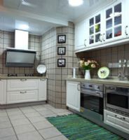 魅力蓝色家居 开放式厨房设计地中海风格厨房装修图片