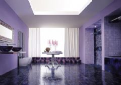 紫色温馨唯美家居设计现代客厅装修图片