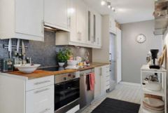 95平方米的清新明亮复式公寓简约厨房装修图片
