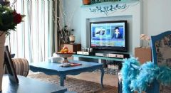 163平米乡村蓝色土耳其家居混搭客厅装修图片