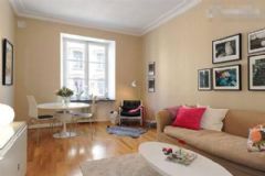 浅褐色与纯白搭配出简洁时尚公寓简约客厅装修图片