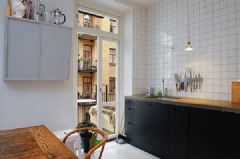 瑞典斯德哥尔摩78平客租公寓简约厨房装修图片