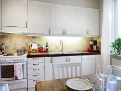 北欧69平米质朴“甜园”公寓田园厨房装修图片