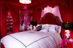 芭比控的粉色公寓混搭卧室装修图片