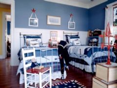 男孩儿的蓝色天地地中海儿童房装修图片
