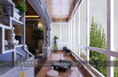 中泰华庭小区中式风格中式阳台装修图片