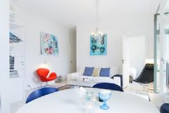 40平米蓝色活力公寓简约客厅装修图片