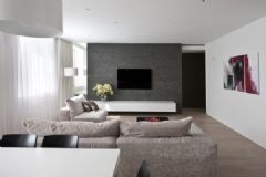 130平米现代优雅公寓现代客厅装修图片