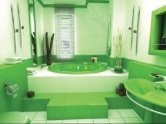 绿色清新浴室案例现代卫生间装修图片