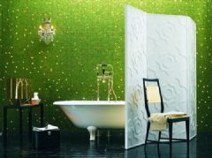 绿色清新浴室案例现代卫生间装修图片
