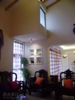 深圳中式家装设计－宝安第五园复式楼设计中式客厅装修图片