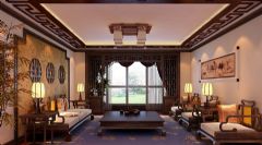 30万打造185平米中式豪宅中式客厅装修图片