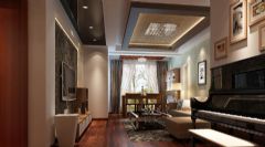 10万打造120平米新中式风格中式客厅装修图片