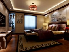 28万打造300平新中式别墅中式卧室装修图片