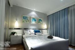 20万装130平米时尚蓝调现代卧室装修图片