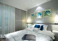 20万装130平米时尚蓝调现代卧室装修图片