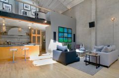 高挑宽敞的LOFT公寓现代客厅装修图片