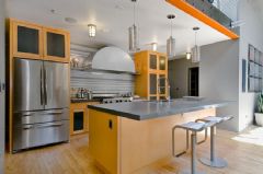 高挑宽敞的LOFT公寓现代厨房装修图片