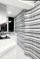 8万装106平米黑白灰经典婚房现代厨房装修图片