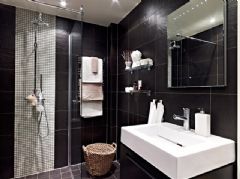 61平米现代黑白公寓现代卫生间装修图片