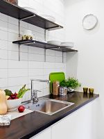 61平米现代黑白公寓现代厨房装修图片