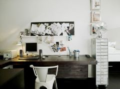 78平米黑白绿时尚公寓混搭书房装修图片