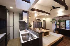 87平米日式家居简约厨房装修图片