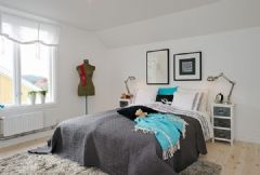 55平米色彩公寓现代卧室装修图片