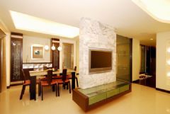 140平现代中式雅居中式客厅装修图片