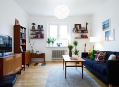 53平米蔚蓝现代公寓现代客厅装修图片