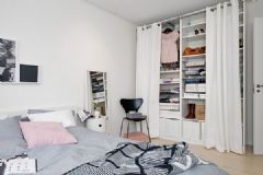 42平米北欧风格小公寓简约卧室装修图片