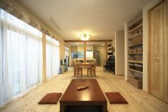 55平米mini日式风格两居室简约餐厅装修图片