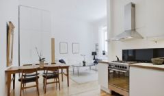 37平米的白木单身公寓北欧风格欧式餐厅装修图片