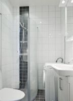37平米的白木单身公寓北欧风格欧式卫生间装修图片