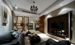 中式风格 跃层住宅中式客厅装修图片
